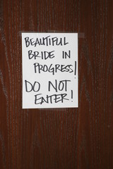 sign beautiful bride in progress funny comical