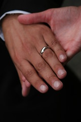 groom ring band hand hands hold holding man woman