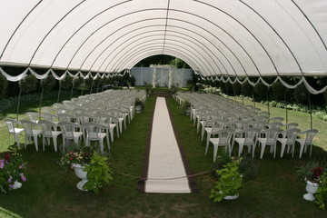 outdoor wedding ceremony tent chair elegant © Paul Retherford