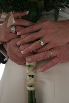 wedding ring image man woman bride groom hand