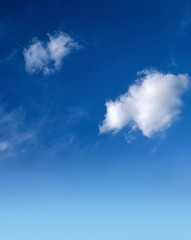 Naklejka na ściany i meble blue sky with fluffy white clouds