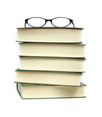 bücher und brille