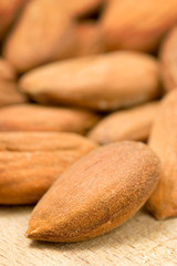 close up of a  few almonds