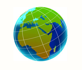 globe africa and europe rendered
