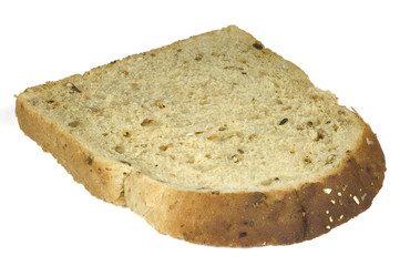 slice of bread isolated with clipping path