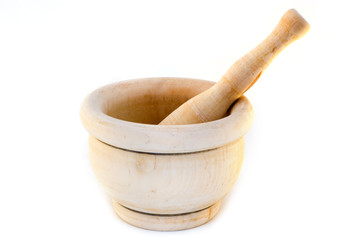 wooden mortar
