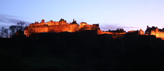 edinburgh castle at dusk