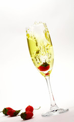 champagne and strawberry