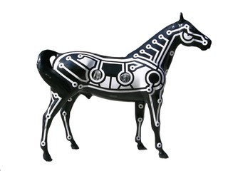 painted horse sculpture