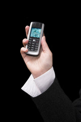 hands with a mobile phone