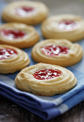 butter cookies with strawberry jam filling