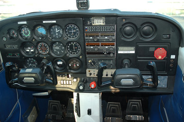 cockpit of a private aircraft