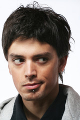 Obraz premium man eyes look on side