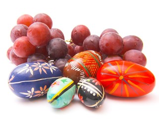easter eggs and grapes - decoration