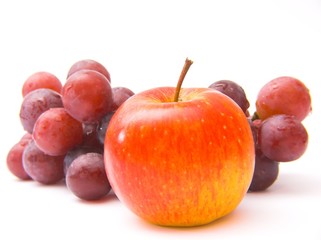apple and grapes
