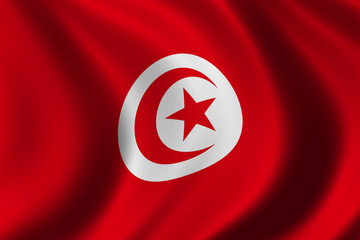 flag of tunisia - obrazy, fototapety, plakaty