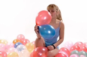 Fototapeta na wymiar girl ballons