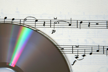 cd recording media on music