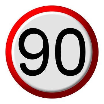 90 limit - road sign