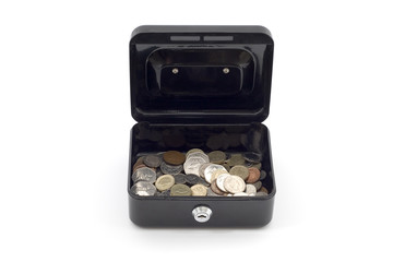 petty cash box with coin