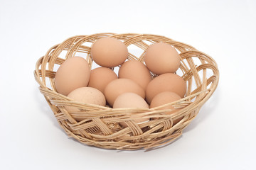 eggs in a wicker basket