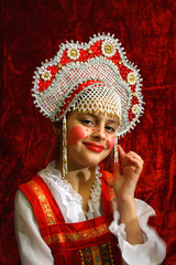 Fototapeta premium the girl in carnival suits.