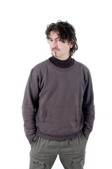 Fototapeta premium young man generic portrait -shot in studio over white background
