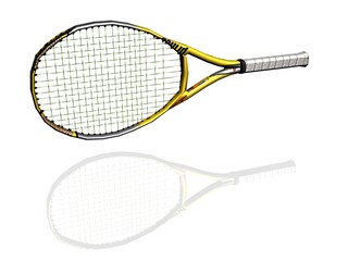 yellow tennis racket