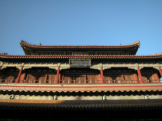 Fototapeta premium detail d'un toit de temple ancient chinois