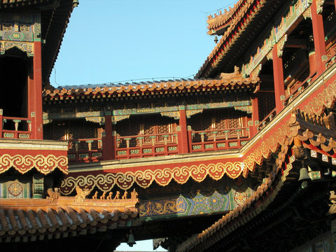 detail d'un toit de temple ancient chinois