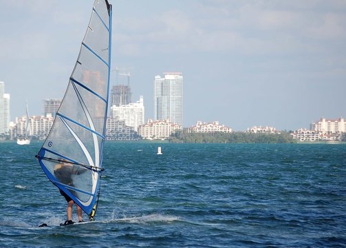 windsurfer on biscayne bay