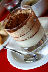 layered tiramisu dessert (vertical)