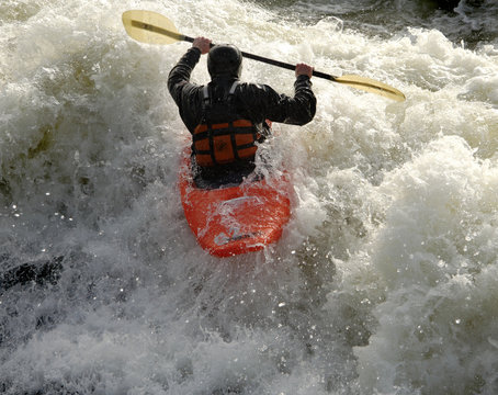kayak on the rapids