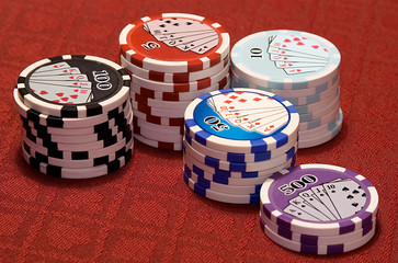 short stacks of chips