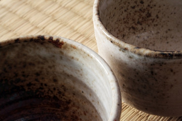 detail of two teacups