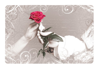 vintage background with a rose