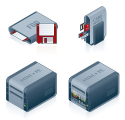 computer hardware icons set - design elements 55c