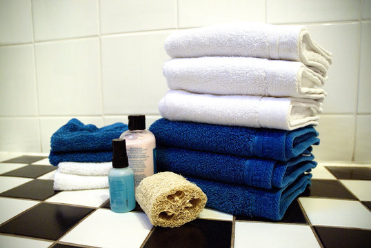 towels in the bathroom