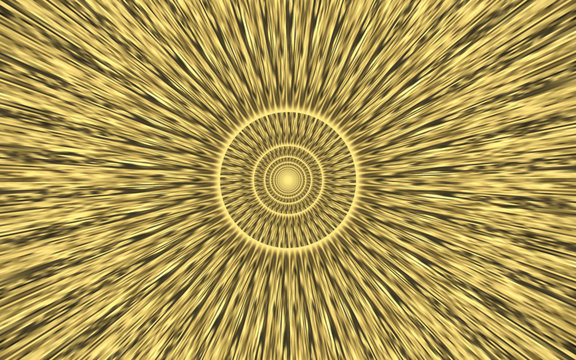3d sonnentunnel - goldene sonne