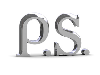 3d "p.s." symbol