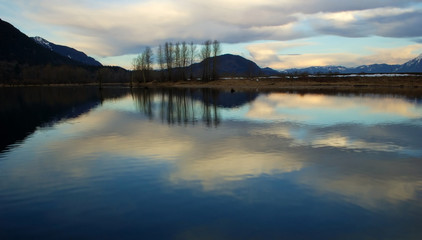 fraser river sunset