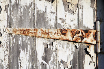 weathered hinge and door
