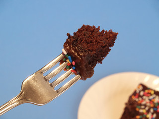 birthday cake - taking a bite