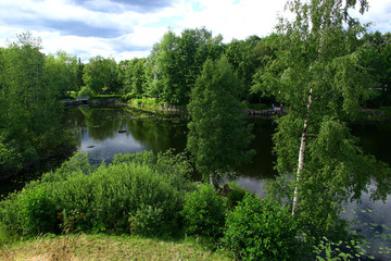 Fototapeta na wymiar fortress korela (kareliya). lake.
