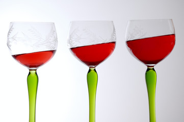 three wineglasses