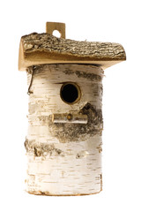 isolated birdhouse nestles