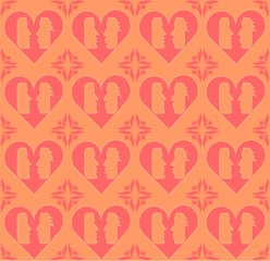 couple in heart shape background