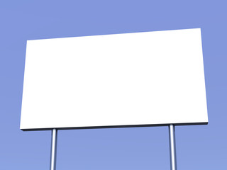 empty billboard and sky in the background