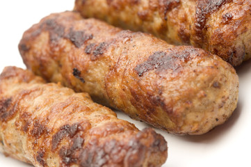 three low fat turkey and pork sausage