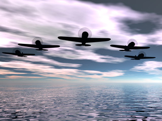 skyscape with some planes